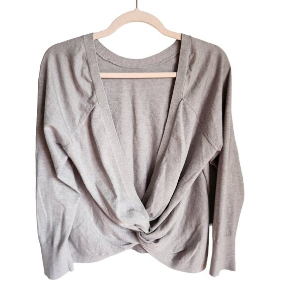 Victoria's Secret Sweater Medium Gray Grey Women's Twist Back Top Open Back - Picture 5 of 10